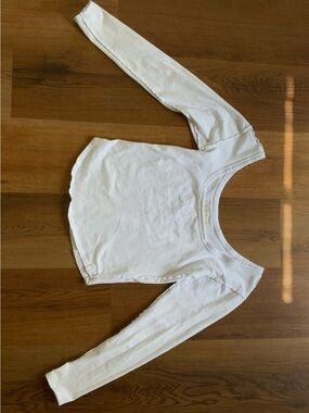 We The Free White Long Sleeve Scoop Neck Tee